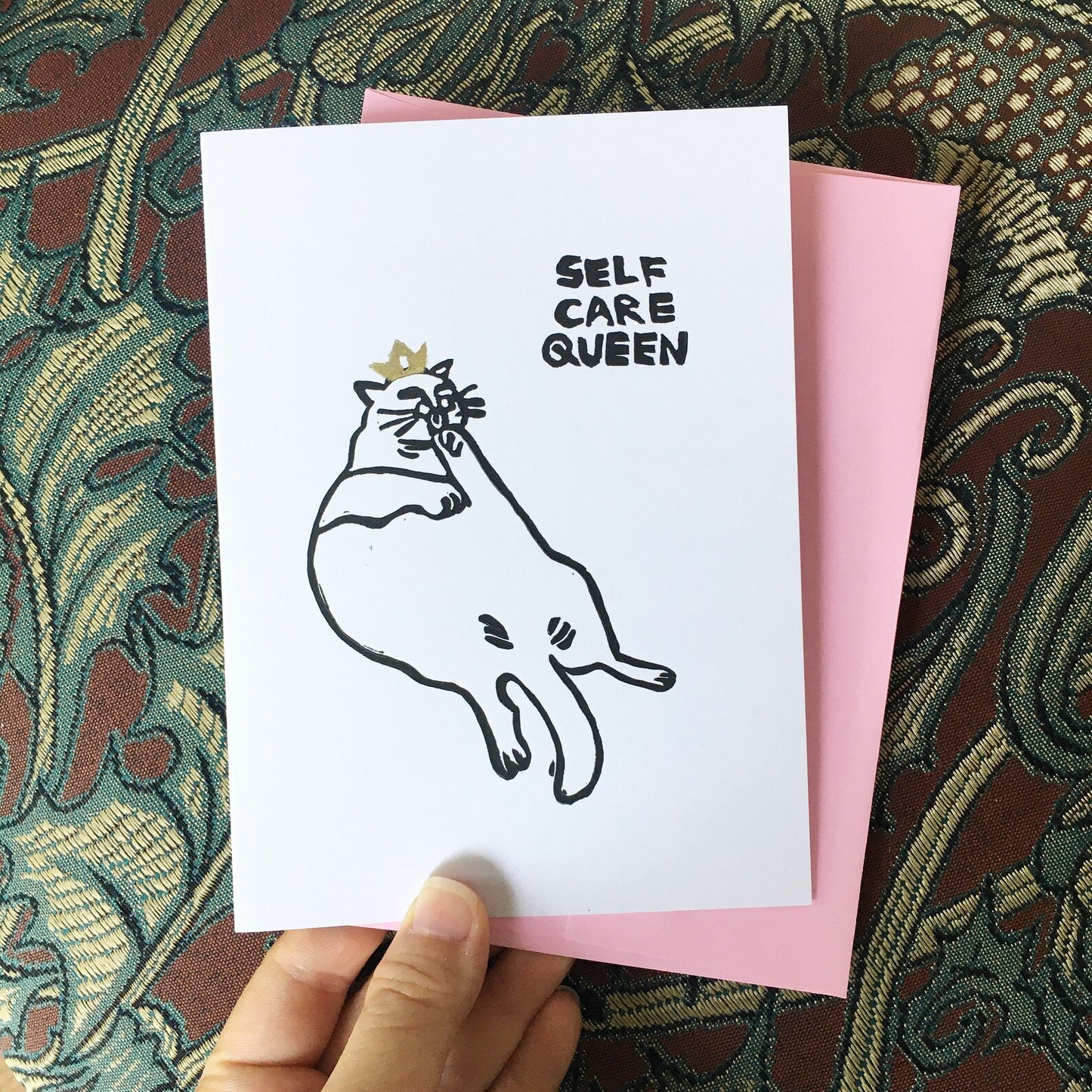 Self Care Queen Greeting Card