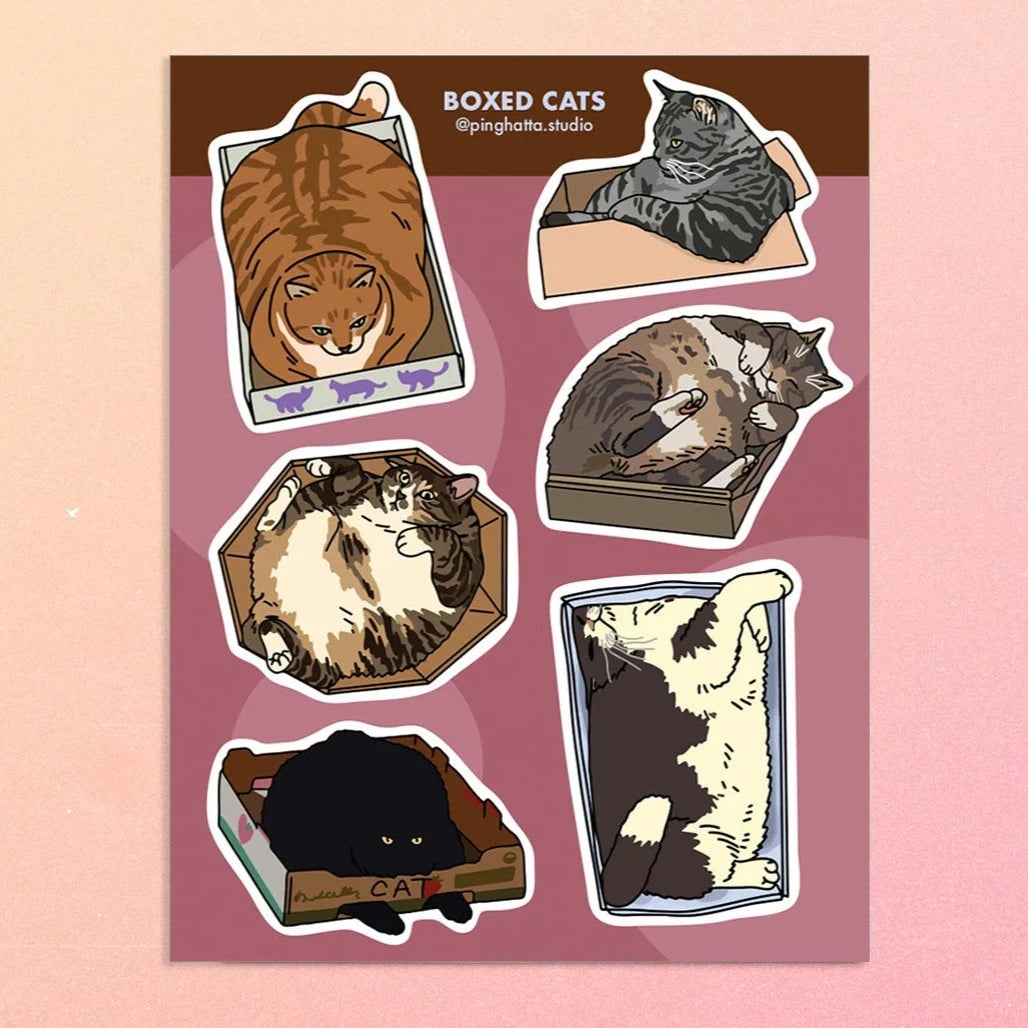 Boxed Cat Sticker Sheet