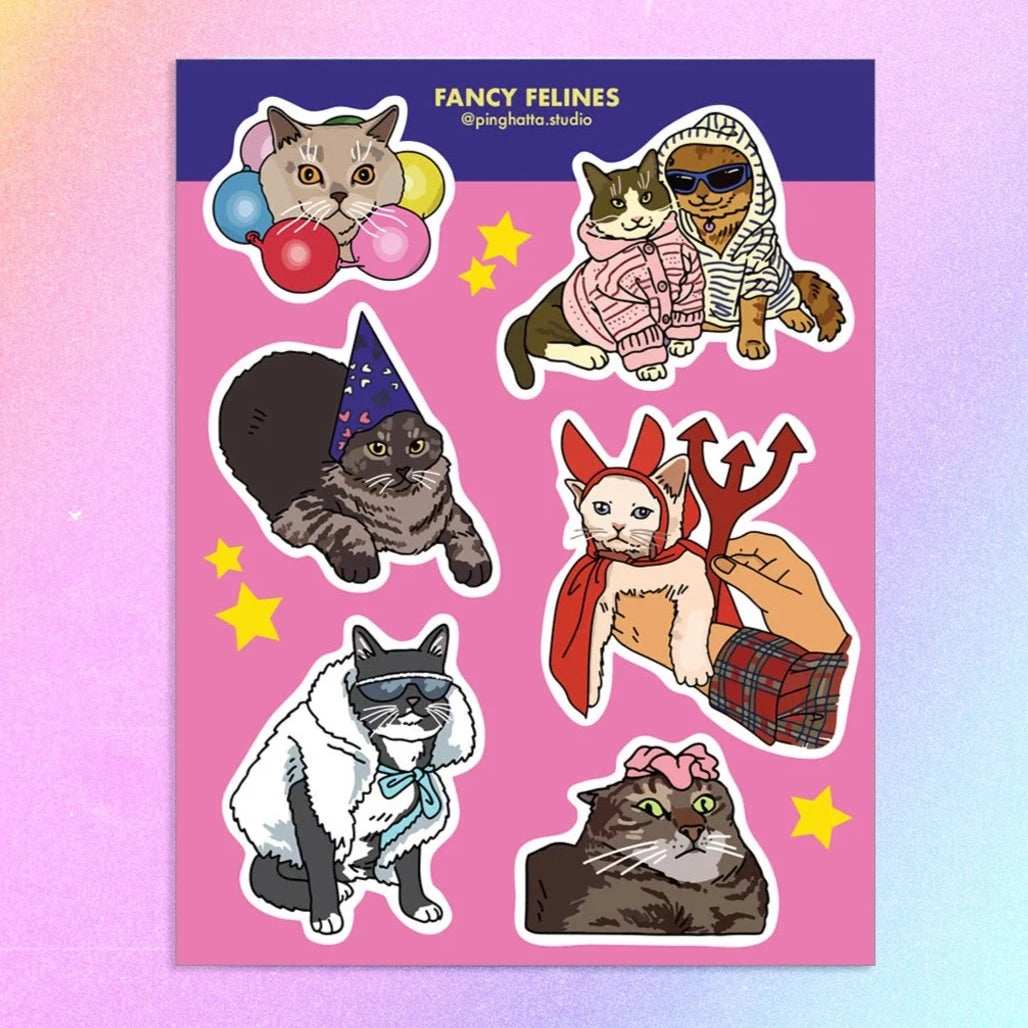 Fancy Felines Sticker Sheet