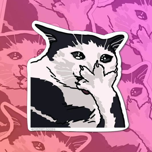 Funny Shock Cat Sticker