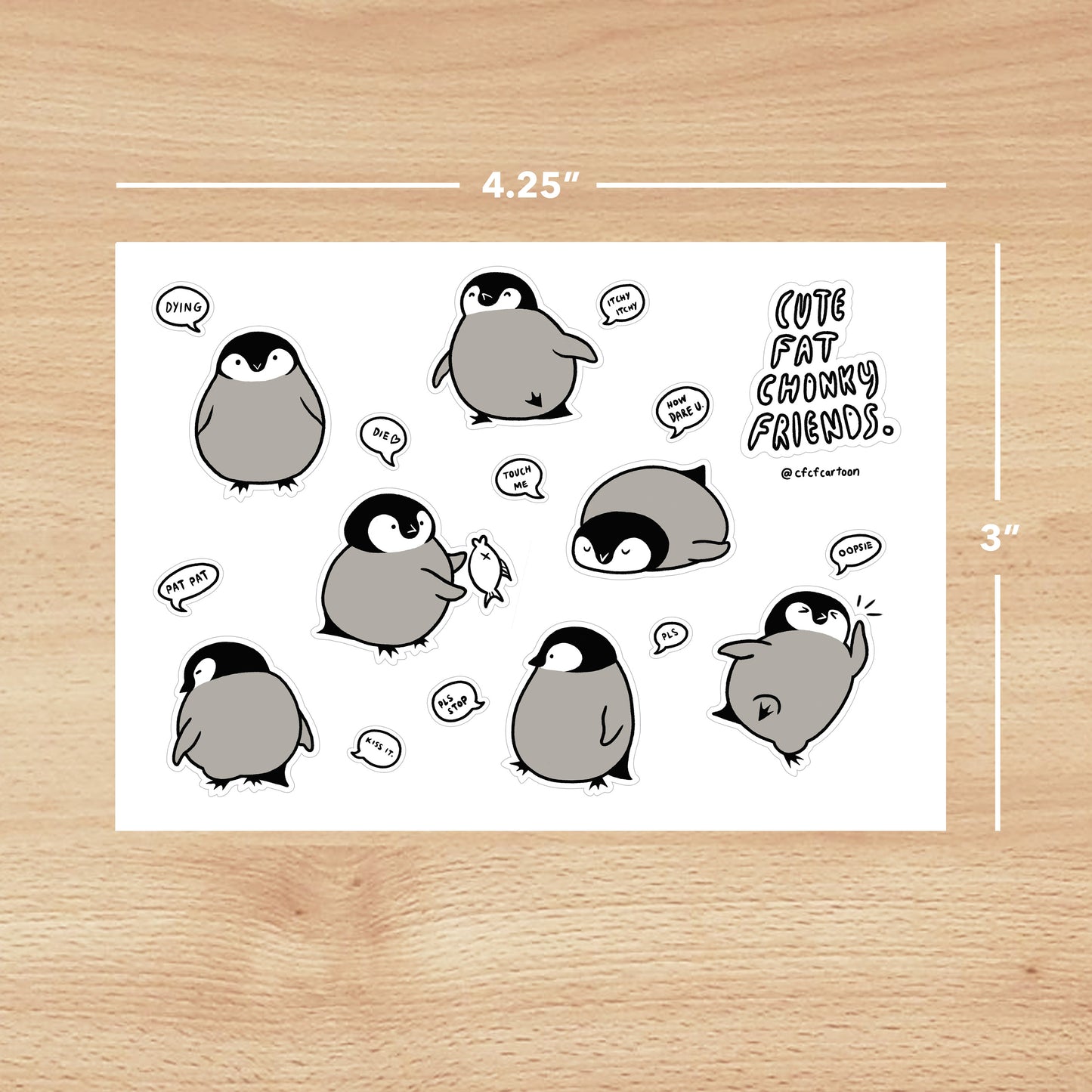 Cute Chonky Penguin Sticker Sheet
