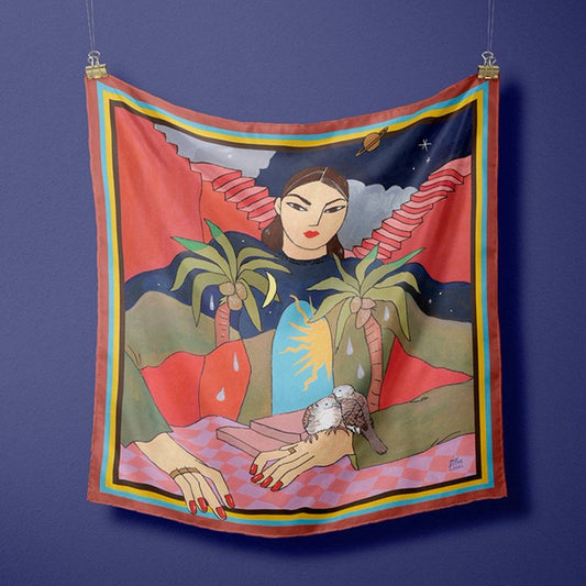 Midnight and Morning Silk Scarf