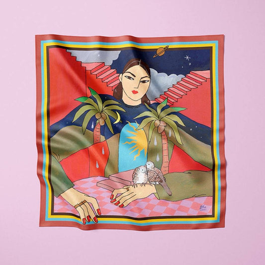 Midnight and Morning Silk Scarf